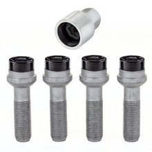 Laden Sie das Bild in den Galerie-Viewer, McGard Wheel Lock Bolt Set - 4pk. (Radius Seat) M14X1.5 / 17mm Hex / 45.0mm Shank Length - Black