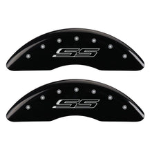 Cargar imagen en el visor de la galería, MGP 4 Caliper Covers Engraved Front &amp; Rear Gen 5/SS Black finish silver ch