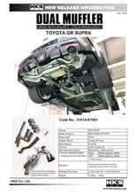 Carica l&#39;immagine nel visualizzatore di Gallery, HKS 2019+ Toyota GR Supra w/o OPF Dual Hi-Power Titanium Tip Catback Exhaust
