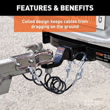 Load image into Gallery viewer, Curt 44-1/2in Safety Cables w/2 Snap Hooks (5000lbs Vinyl-Coated 2-Pack)