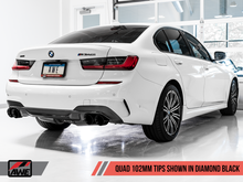 Charger l&#39;image dans la galerie, AWE Tuning 2019+ BMW M340i (G20) Resonated Touring Edition Exhaust - Quad Diamond Black Tips