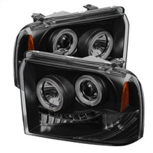 Cargar imagen en el visor de la galería, Spyder Ford F250/350 05-07 Projector Headlights LED Halo LED Blk Smke PRO-YD-FS05-HL-BSM