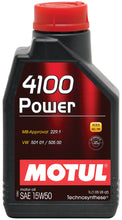 Load image into Gallery viewer, Motul 1L Engine Oil 4100 POWER 15W50 - VW 505 00 501 01 - MB 229.1 image 1