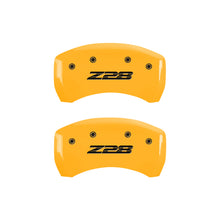 Carica l&#39;immagine nel visualizzatore di Gallery, MGP 4 Caliper Covers Engraved Front Camaro Rear Z28 Yellow Finish Black Char 2000 Chevy Camaro