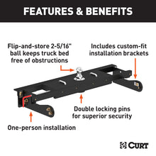 गैलरी व्यूवर में इमेज लोड करें, Curt 15-19 Chevrolet Silverado 3500 HD Double Lock EZr Gooseneck Hitch Kit w/Brackets
