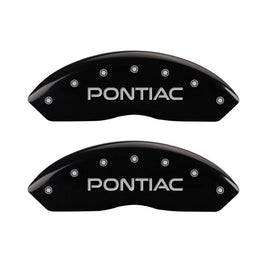 MGP 4 Caliper Covers Engraved Front & Rear Pontiac Black Finish Silver Char 2007 Pontiac Solstice