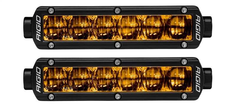 Rigid Industries 6in SR-Series Pro Dot / SAE Fog Lights (Pair) - Selective Yellow - 2to4wheels