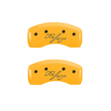Load image into Gallery viewer, MGP 4 Caliper Covers Engraved Front &amp; Rear Vintage Style/RT Yellow finish black ch