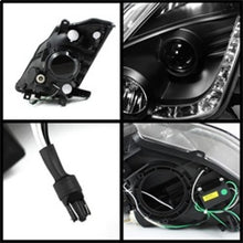 Laden Sie das Bild in den Galerie-Viewer, Spyder Nissan 350Z 03-05 Projector Headlights Halogen Model Only - DRL Black PRO-YD-N350Z02-DRL-BK