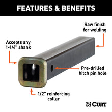 Cargar imagen en el visor de la galería, Curt 12in Raw Steel Receiver Tubing (1-1/4in Receiver)