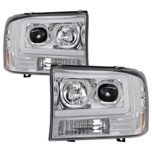Charger l&#39;image dans la galerie, Spyder 99-04 Ford F-250 Super Duty Light Bar Projector Headlights - Chrome (PRO-YD-FF25099V2-LB-C)