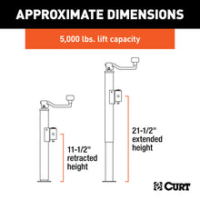 Carica l&#39;immagine nel visualizzatore di Gallery, Curt Pipe-Mount Swivel Jack w/Top Handle (5000lbs 10in Travel)