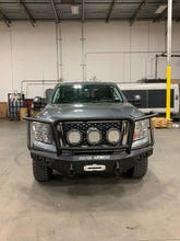 Laden Sie das Bild in den Galerie-Viewer, Road Armor 16-19 Nissan Titan XD Stealth Front Winch Bumper w/Lonestar Guard - Tex Blk