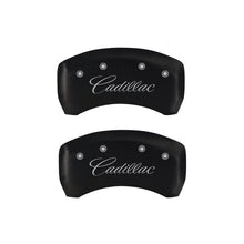Cargar imagen en el visor de la galería, MGP 4 Caliper Covers Engraved Front &amp; Rear Cursive/Cadillac Red finish silver ch