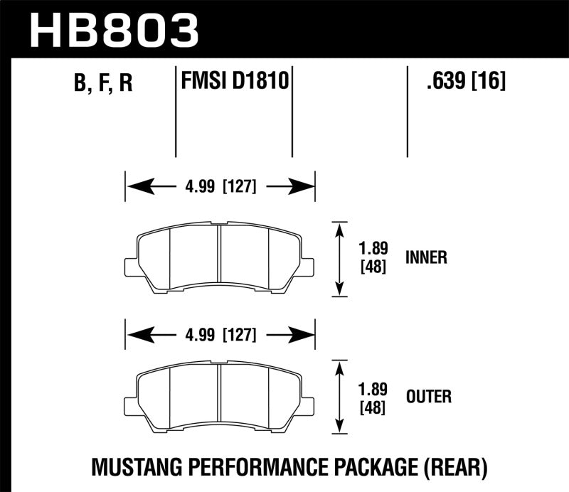 Hawk 15-17 Ford Mustang Performance Ceramic Rear Brake Pads - 2to4wheels