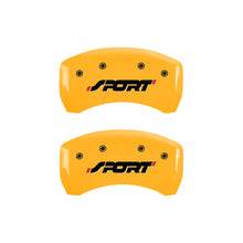 Laden Sie das Bild in den Galerie-Viewer, MGP 4 Caliper Covers Engraved Front &amp; Rear SPORT Yellow finish black ch