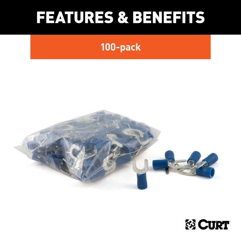 Curt Spade Terminals (16-14 Wire Gauge 10 Stud Size 100-Pack)