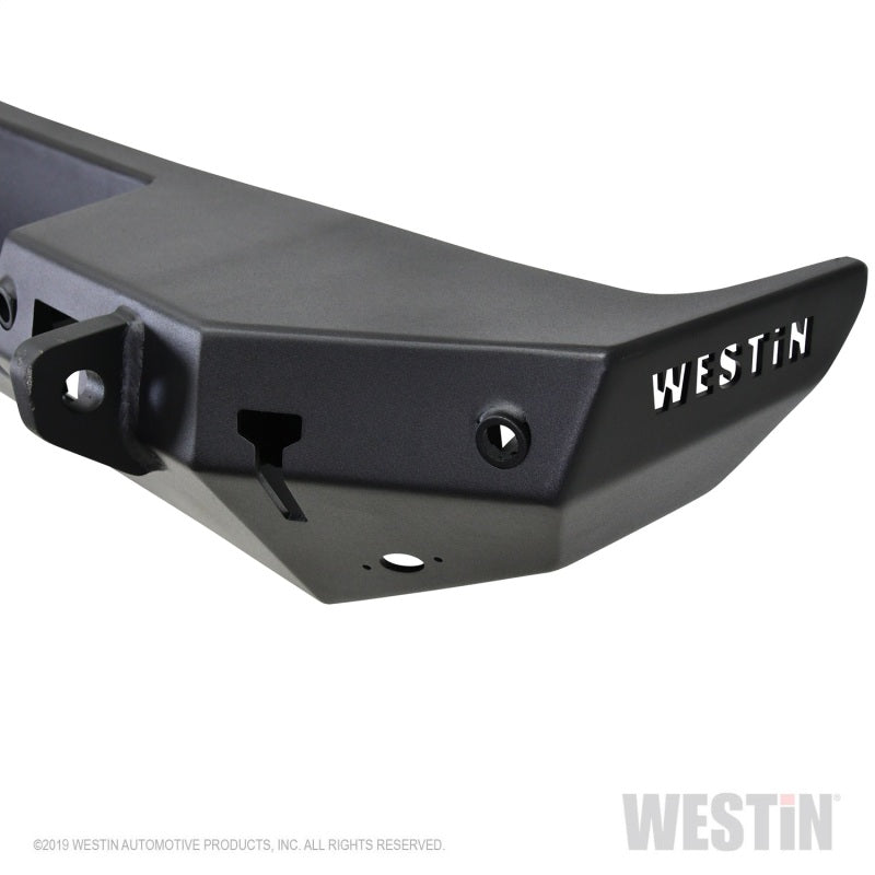 Westin 18-19 Jeep Wrangler JL WJ2 Rear Bumper w/  Sensors (Excl. Wrangler JK) - Textured Black - 2to4wheels