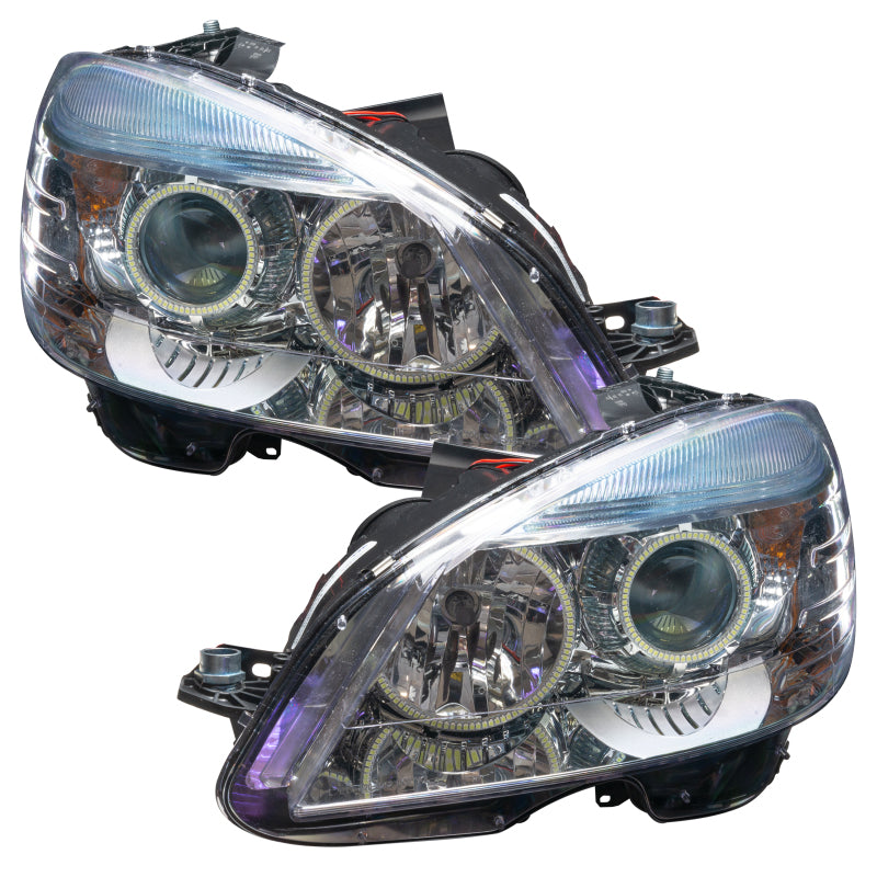 Oracle 08-11 Mercedes Benz C-Class Pre-Assembled Headlights Chrome - ColorSHIFT w/ Simple Controller