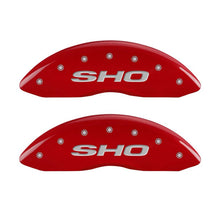 Charger l&#39;image dans la galerie, MGP 4 Caliper Covers Engraved Front &amp; Rear SHO Red finish silver ch