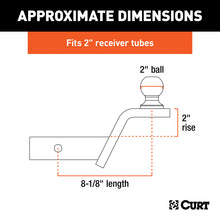 Carica l&#39;immagine nel visualizzatore di Gallery, Curt Fusion Ball Mount w/2in Ball (2in Shank 7500lbs 2in Rise)