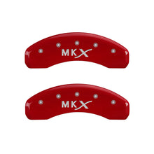 Cargar imagen en el visor de la galería, MGP 4 Caliper Covers Engraved Front Lincoln Engraved Rear MKX Yellow finish black ch