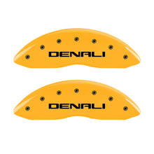 Cargar imagen en el visor de la galería, MGP 4 Caliper Covers Engraved Front &amp; Rear Denali Yellow finish black ch