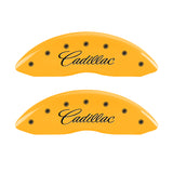 MGP 4 Caliper Covers Engraved Front Cadillac Rear SRX Yellow Finish Black Char 2010 Cadillac SRX
