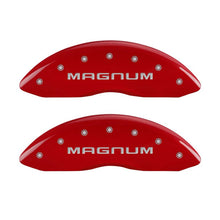 गैलरी व्यूवर में इमेज लोड करें, MGP 4 Caliper Covers Engraved Front &amp; Rear Magnum Red finish silver ch