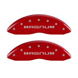 MGP 4 Caliper Covers Engraved Front & Rear Magnum Red finish silver ch