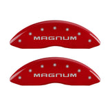 MGP 4 Caliper Covers Engraved Front & Rear Magnum Red finish silver ch