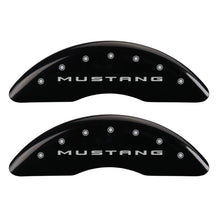 Charger l&#39;image dans la galerie, MGP 4 Caliper Covers Engraved Front 2015/Mustang Engraved Rear 2015/50 Black finish silver ch