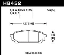 Cargar imagen en el visor de la galería, Hawk 03-05 WRX D1004 HPS Street Rear Brake Pads