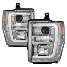 Carica l&#39;immagine nel visualizzatore di Gallery, Spyder 08-10 Ford F-250 Super Duty V2 Light Bar DRL Projector Headlights - Chrm (PRO-YD-FS08V2-LB-C)