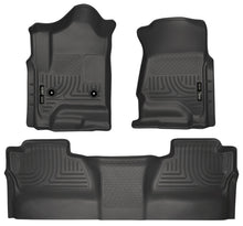Carica l'immagine nel visualizzatore di Gallery, Husky Liners 14 Chevrolet Silverado/GMC Sierra WeatherBeater Black Front &amp; 2nd Seat Floor Liners