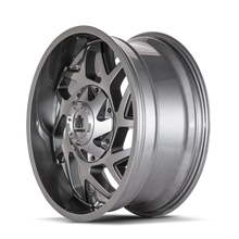 Cargar imagen en el visor de la galería, Mayhem 8106 Hatchet 20x9 / 5x139.7 BP / 18mm Offset / 110mm Hub Gloss Gunmetal w/ Black Wheel