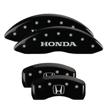 Carica l&#39;immagine nel visualizzatore di Gallery, MGP 4 Caliper Covers Engraved Front Honda Engraved Rear H Logo Black finish silver ch