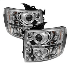 Carica l&#39;immagine nel visualizzatore di Gallery, Spyder Chevy Silverado 1500 07-13 Projector Headlights LED Halo LED Chrm PRO-YD-CS07-HL-C