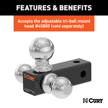 Carica l&#39;immagine nel visualizzatore di Gallery, Curt Replacement Adjustable Tri-Ball Tube Mount for 45799