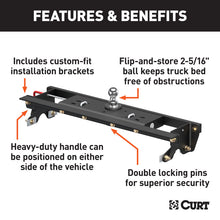 Laden Sie das Bild in den Galerie-Viewer, Curt 15-18 Ford F-150 Double Lock Gooseneck Hitch Kit w/Installation Brackets