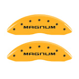 MGP 4 Caliper Covers Engraved Front & Rear Magnum Yellow Finish Black Char 2006 Dodge Charger