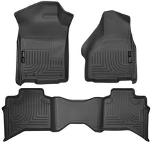 Carica l'immagine nel visualizzatore di Gallery, Husky Liners 09-12 Dodge Ram 1500 Quad Cab WeatherBeater Black Front &amp; Second Seat Floor Liner