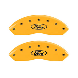MGP 2 Caliper Covers Engraved Front Oval Logo/Ford Yellow Finish Blk Char 2011 Ford Focus