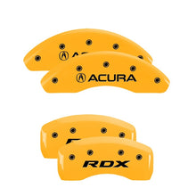 Charger l&#39;image dans la galerie, MGP 4 Caliper Covers Engraved Front Acura Engraved Rear RDX Yellow finish black ch