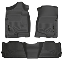 Laden Sie das Bild in den Galerie-Viewer, Husky Liners 07-13 GM Escalade/Suburban/Yukon WeatherBeater Black Front &amp; 2nd Seat Floor Liners