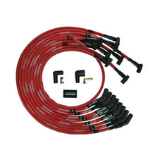 Charger l&#39;image dans la galerie, Moroso BBC Under Header 135 Deg Plug Boot HEI Sleeved Ultra Spark Plug Wire Set - Red