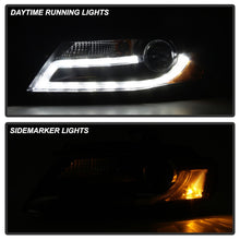 Charger l&#39;image dans la galerie, Spyder Audi A4 09-12 Projector Headlights Halogen Model Only - DRL LED Black PRO-YD-AA408-DRL-BK
