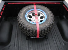 Laden Sie das Bild in den Galerie-Viewer, N-Fab Bed Mounted Tire Carrier Universal - Gloss Black - Red Strap