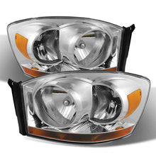 Laden Sie das Bild in den Galerie-Viewer, Xtune Dodge Ram 06-08 w/ Chrome Bezel &amp; Amber Bar Headlights Chrome HD-JH-DRAM06-AM-C