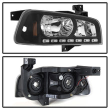गैलरी व्यूवर में इमेज लोड करें, Xtune Dodge Charger 06-10 1Pc LED Crystal Headlights Black HD-ON-DCH05-1PC-LED-BK